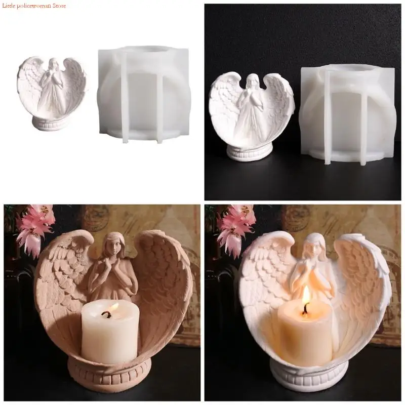 

F92D Silicone Handmade Molds Angel Craft Molds Holder Molds Stand Mold for Hand-Making Holder