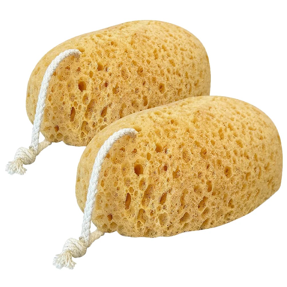 

2 Pcs Puffs Loofah Foam Bath Sponge Scrubber Shower Exfoliation Mini Sponges for Men Frosted Powder