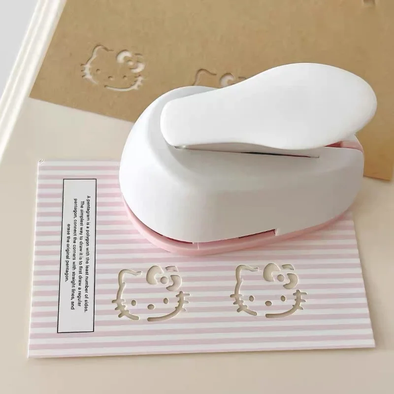 

Kawaii Hello Kitty Puncher Cute Cartoon Handmade Ledger DIY Decoration Creative Embossing Tool Holiday Gift Women Accessories