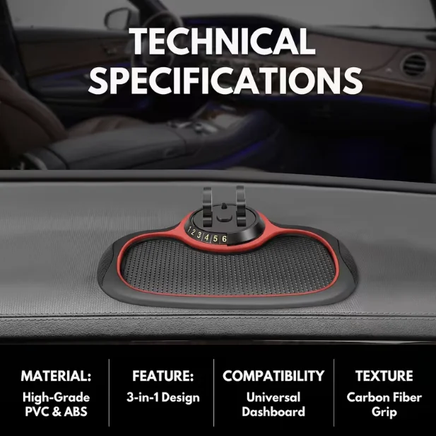 Multi Functional Car anti Slip Pad Phone Holder (including Temporary Parking Sign), Suitable for Dashboard Navigation, Key Storage, the Best Gift for family and Friends, Birthday Gift, Holiday Gift