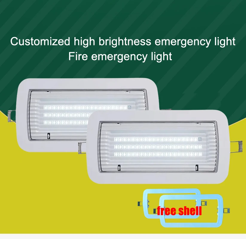 

Emergency Light 2-pack package LED Automatic Self Contained Emergency Lamp Wall Mounted Embedded Ip65 Waterproof 8W AC85-265V