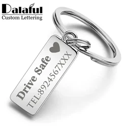 Personalizzato Inciso Portachiavi Per Auto Logo Nome In Acciaio Inox Regalo Personalizzato Su Misura Anti-perso Portachiavi Della Catena Chiave Anello di P009