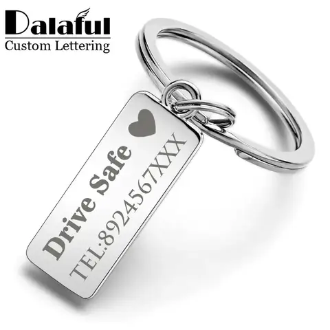 Custom Engraved Car Logo Keychain Dalaful
