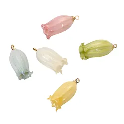 Aqumotic 10pcs Small Flower Convallaria Majalis Linn Resin Epoxy Keiskei Dried Flowers Handmade Earrings Craft Pendant