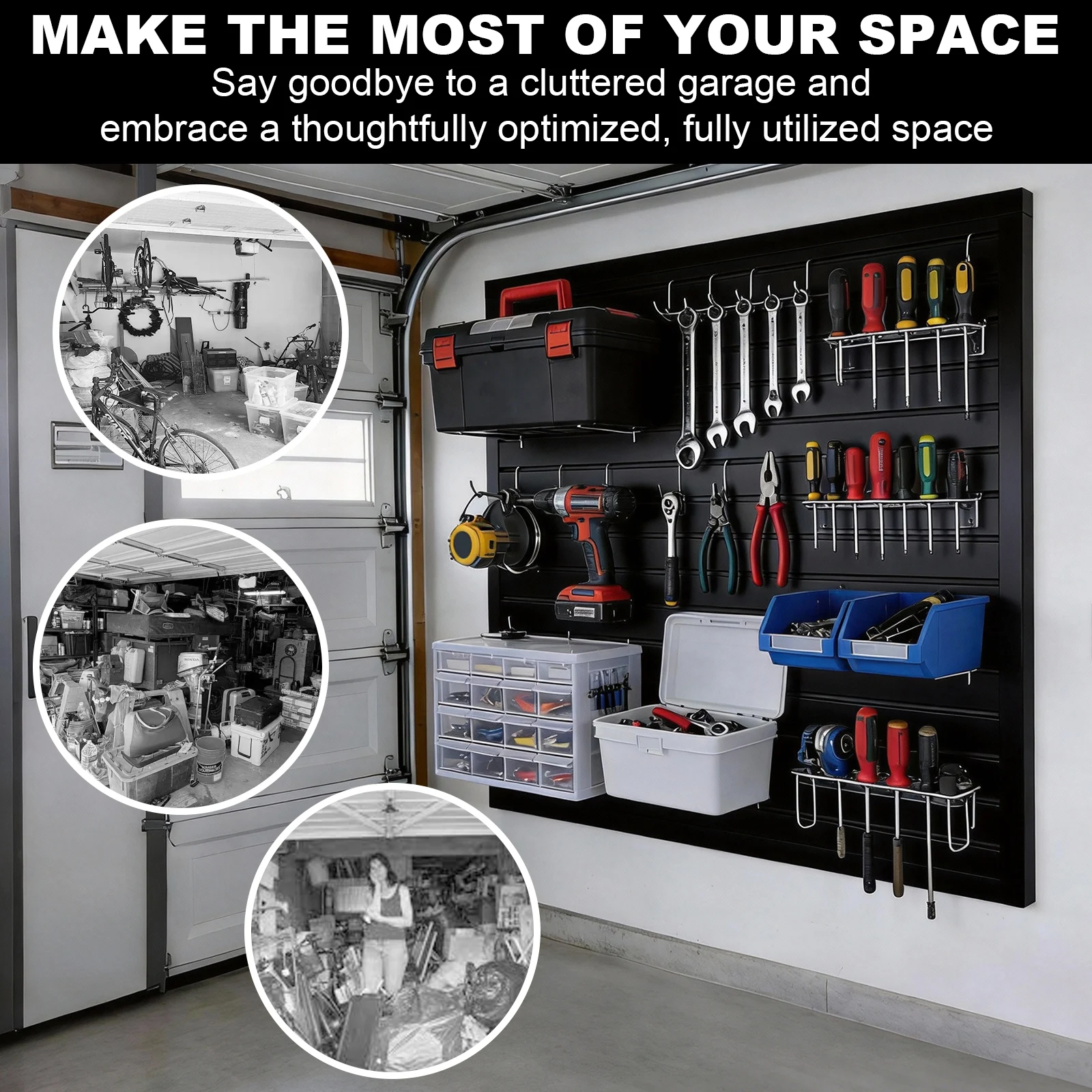 

Комплект из 2 панелей Slatwall 4 x 8 футов, ПВХ, для гаражного органайзера, высокая нагрузочная способность, для организации мастерских по деревообработке и рукоделию