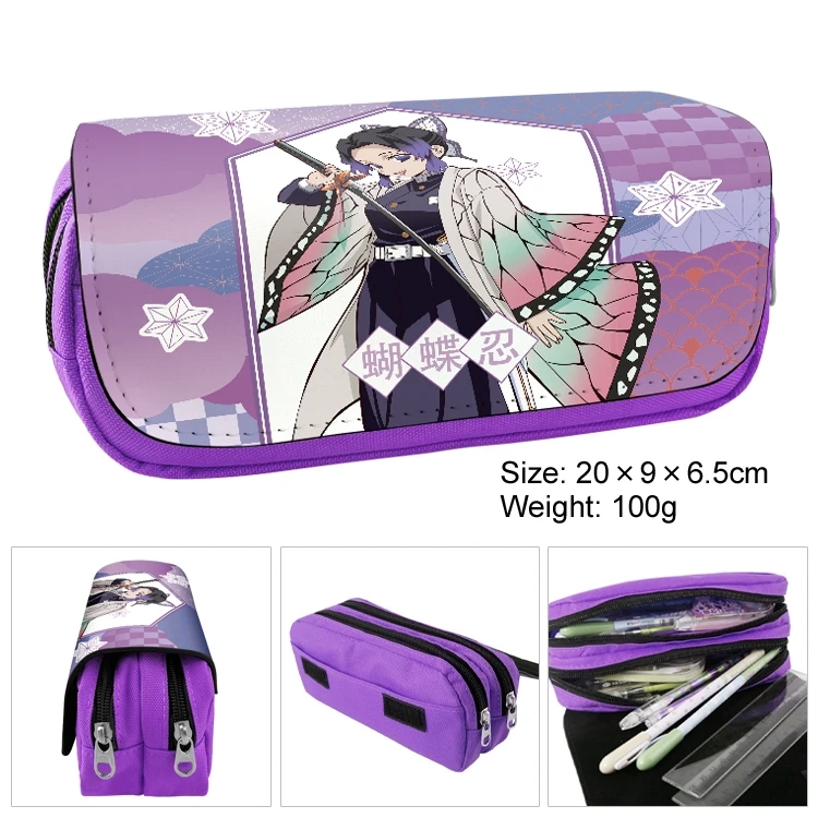 Anime Demon Slayer Cosplay High-capacity Pen Bag Double-deck School Supplies Cartoon Writing Case Pencil Box Xmas Birthday Gift