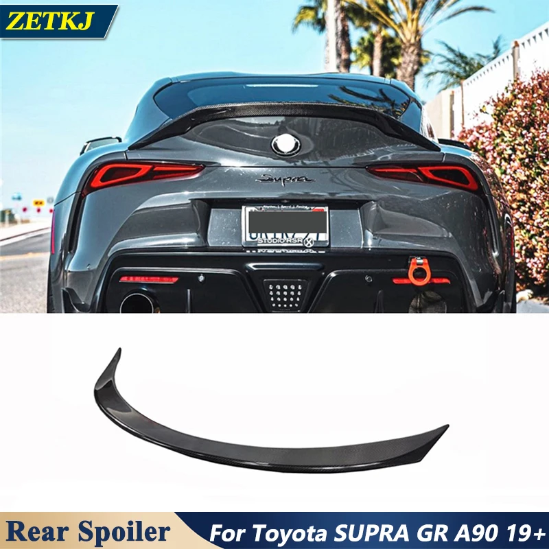 AIM Style Real Carbon Fiber Car Rear Wing Spoiler Back Trunk Wind Wing for Toyota SUPRA GR A90 2019+ AIMGAIN Spoiler