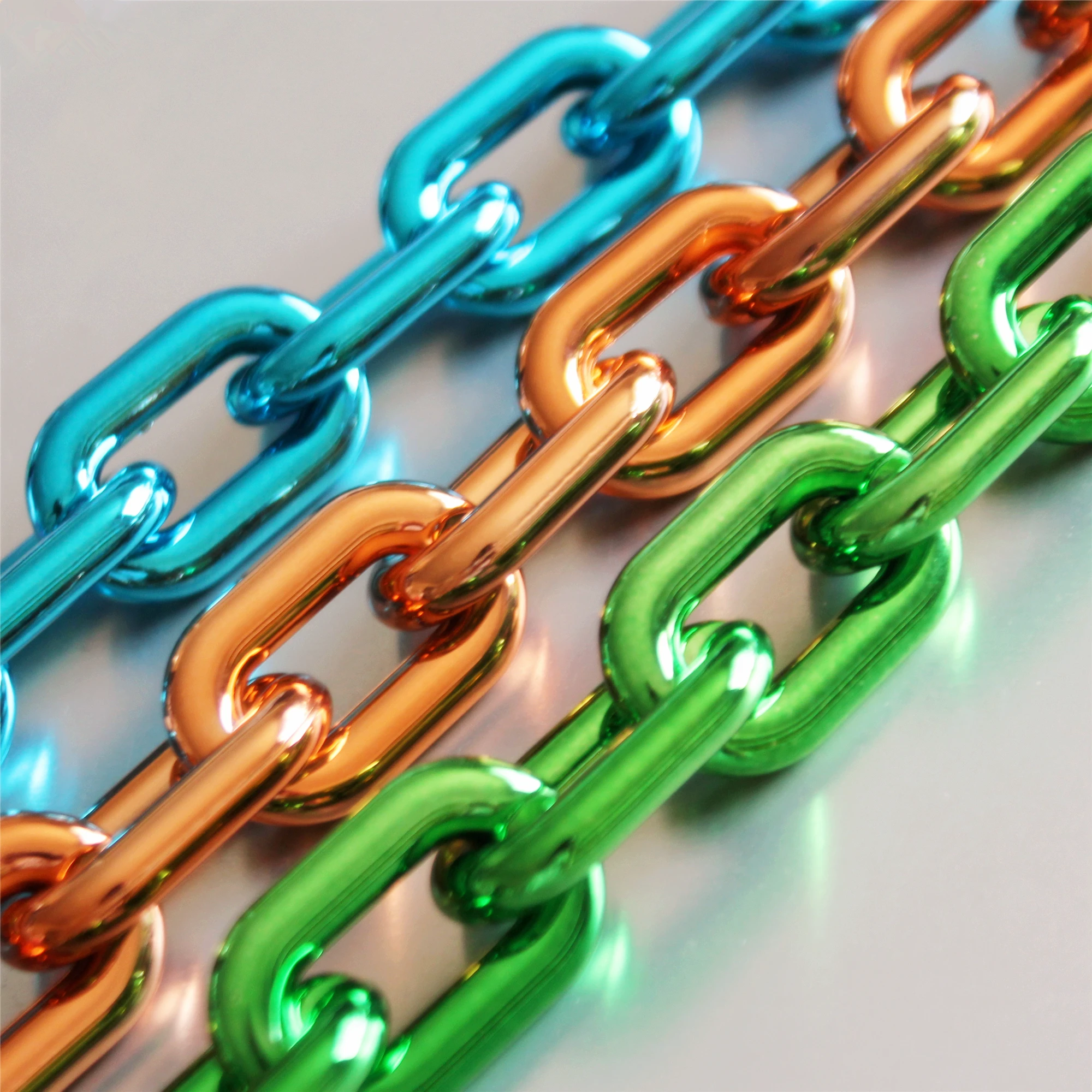 Maillons de chaîne en acrylique métallique, maillons ovales en plastique, 40 pièces (31 mm x 19 mm)
