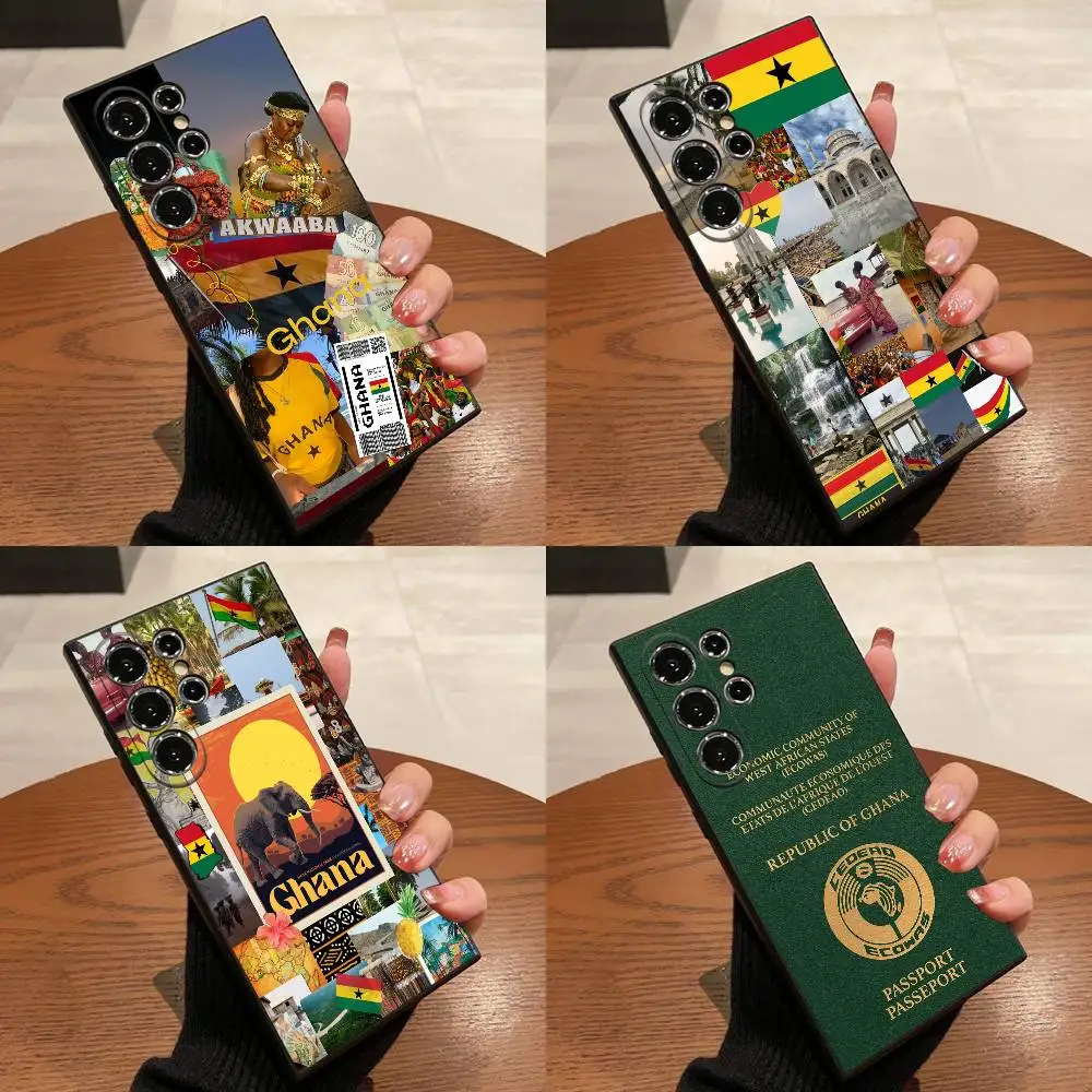 

Ghana Passport Flag Phone Case For Samsung S21,S30,S25,S22,S23,S20,S24,Fe,Lite,5G,Ultra,Plus Black Cover