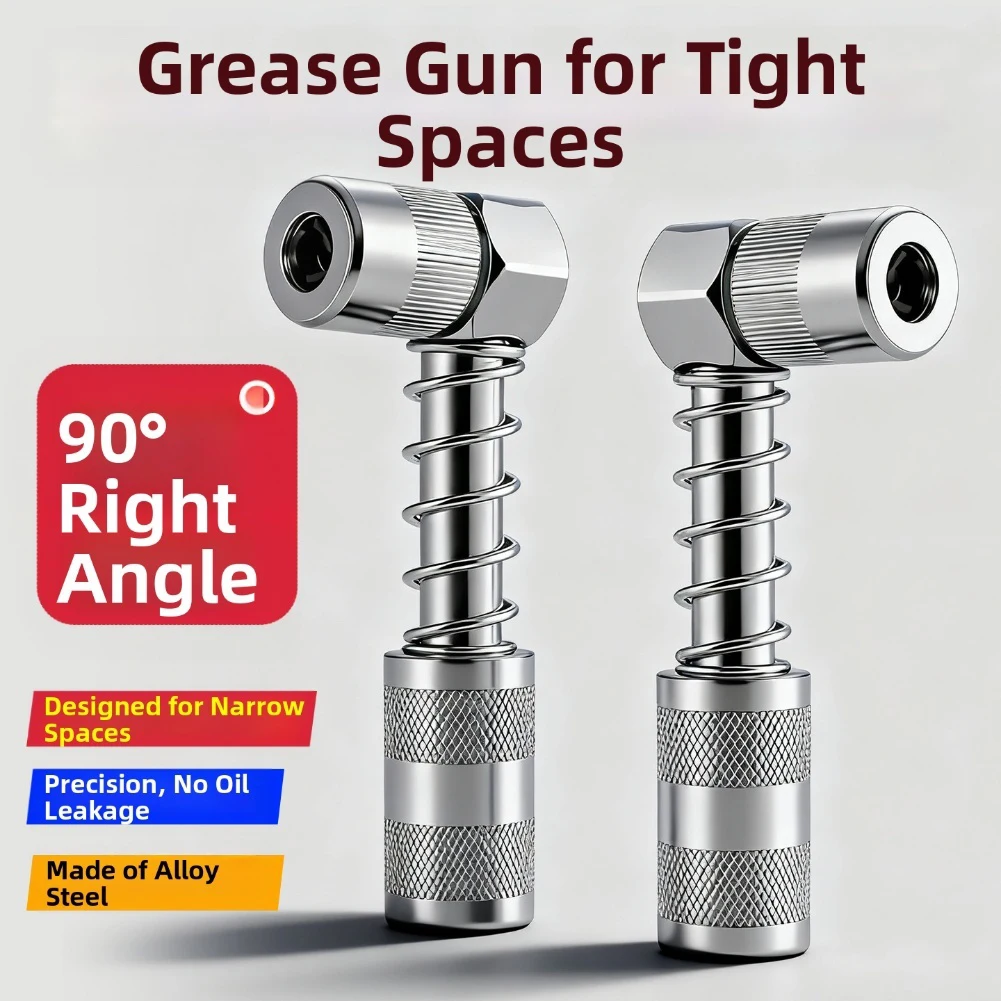 

Galvanized Carbon Steel 90 Degree Grease Coupler Adapter Compatible with Most Manual Grease for Various Equipment