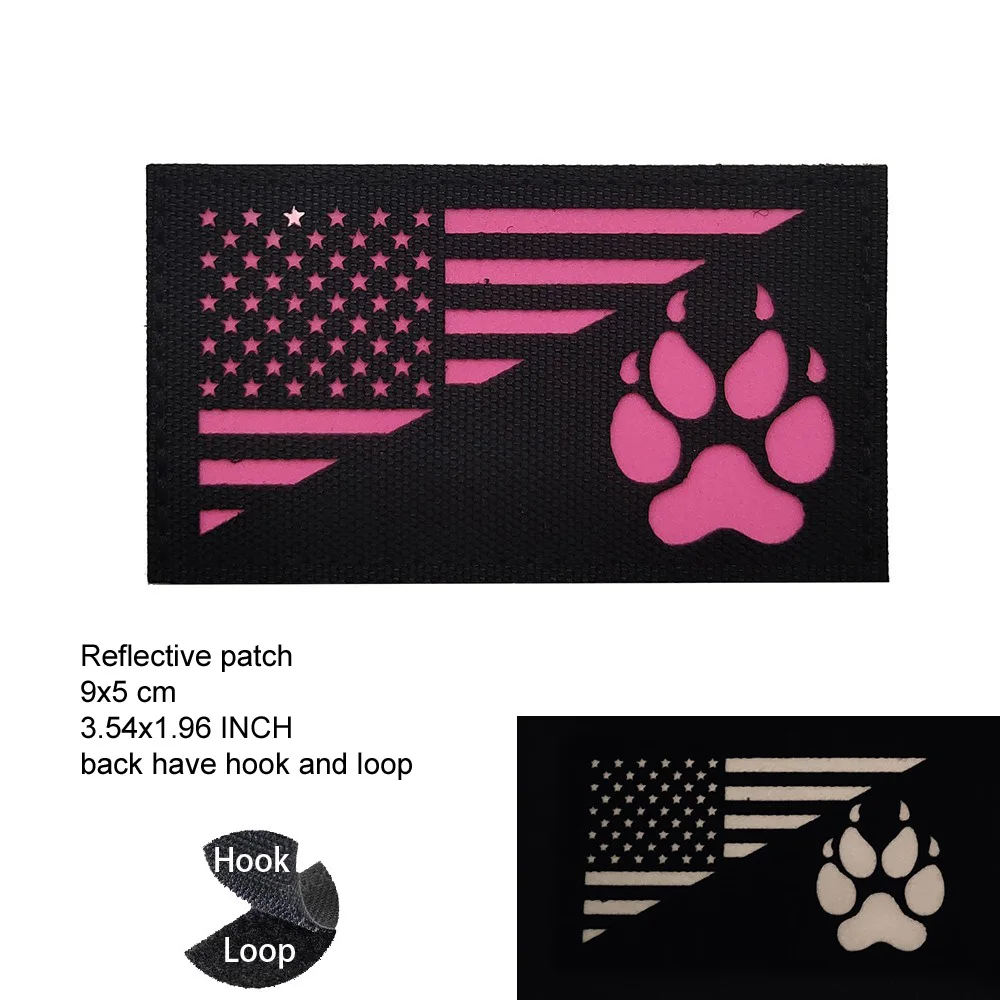 K9 Service Dog Ask To Pet Infrared IR Reflective Tactical Patch K-9 Military Emblem Embroidered Badge Appliques 3D PVC Patch