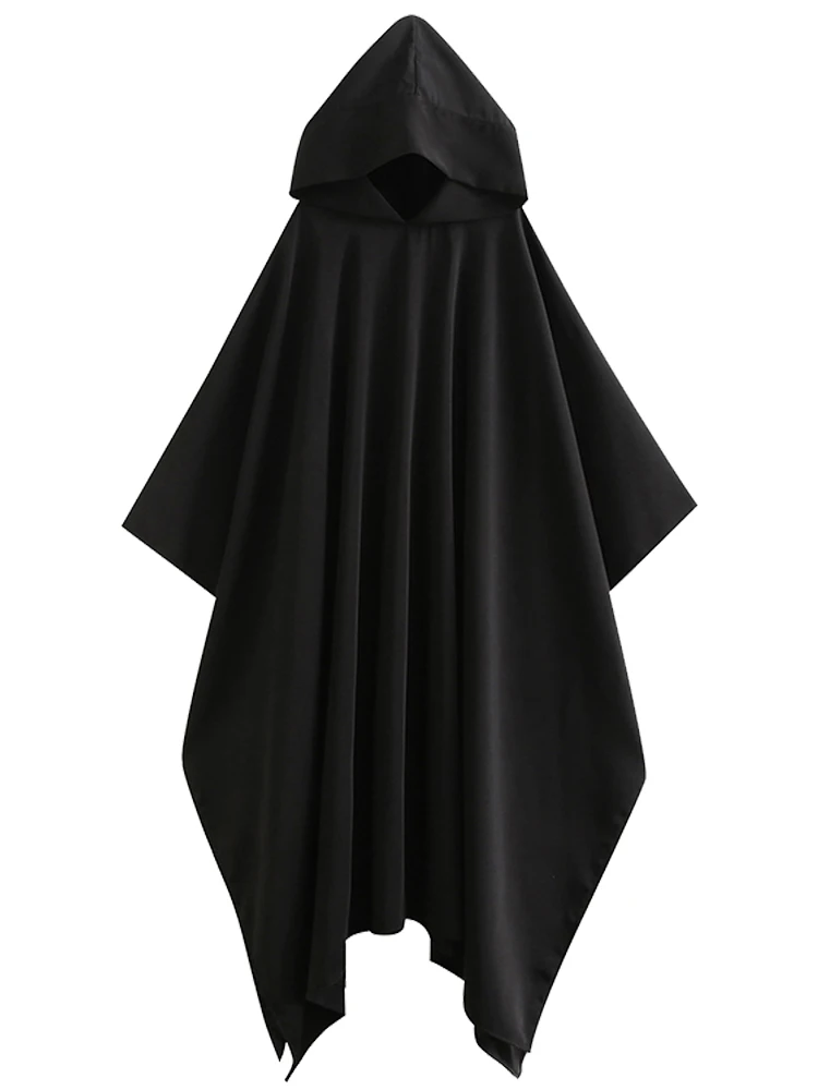 

k Magic Witch Coat Hooded Outerwear Women Spring Autumn Long Sve over Knee Hooded Cowl Ne Robe Cape for loween