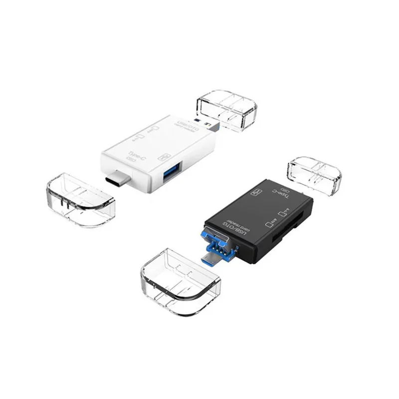 1/2/4PCS 6-In-1 OTG Type USB Usb 2.0 Micro Usb Card Reader Multi-Function CardReader For Memory Card Sd Card Camera Card Reader