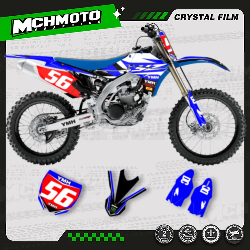 

MCHMFG Custom Team мотоциклетные пластиковые графические наклейки, наборы наклеек для YAMAHA 2010, 2011, 2012, 2013, YZF450 YZ450F