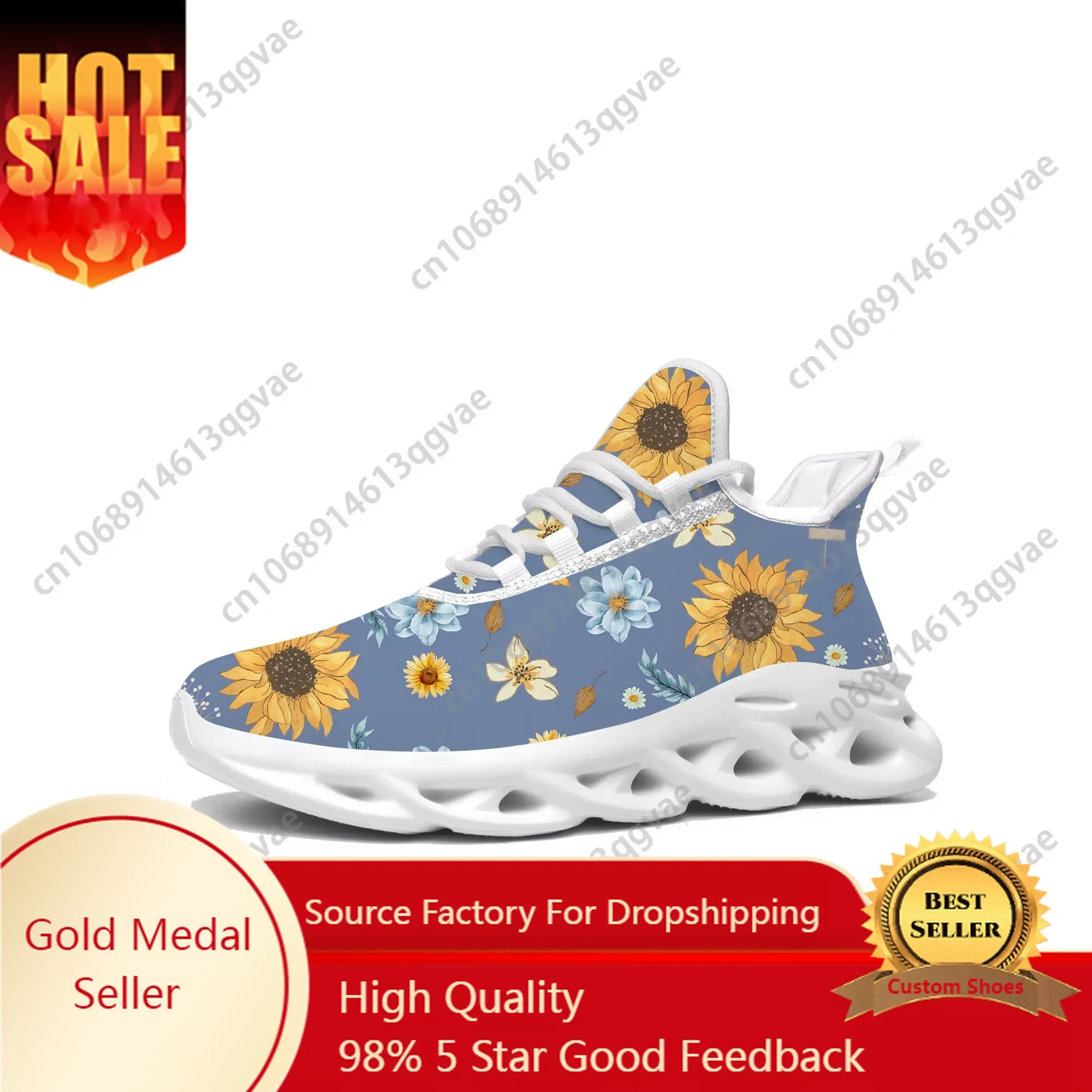 

Sunflower Yellow Flower Flats Sneakers Mens Womens Sports Running High Quality Sneaker Lace Up Mesh Footwear Tailor-made Shoe