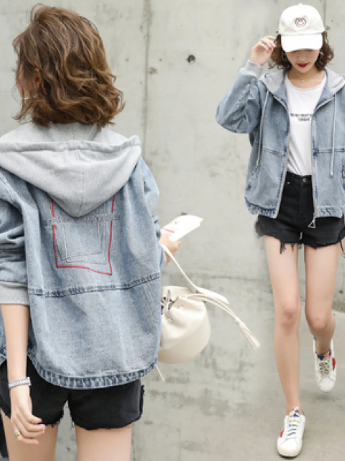 Dames Denim Jaet Lente Herfst Loose Fit ort Sle Baseball Jas Veelzijdige Casual Bovenkleding Koreaanse Trendy Maat