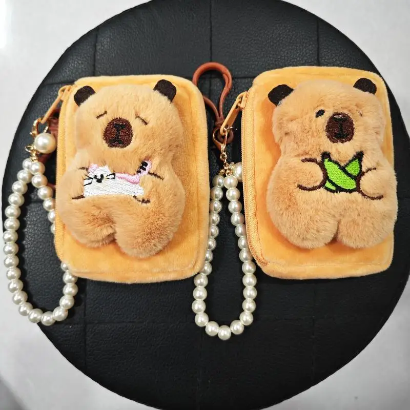 الإبداعية لطيف كابيبارا أنيمي أفخم محفظة نسائية للعملات المعدنية الكرتون سماعة حقيبة التخزين البسيطة المال تغيير الحقيبة قلادة #1