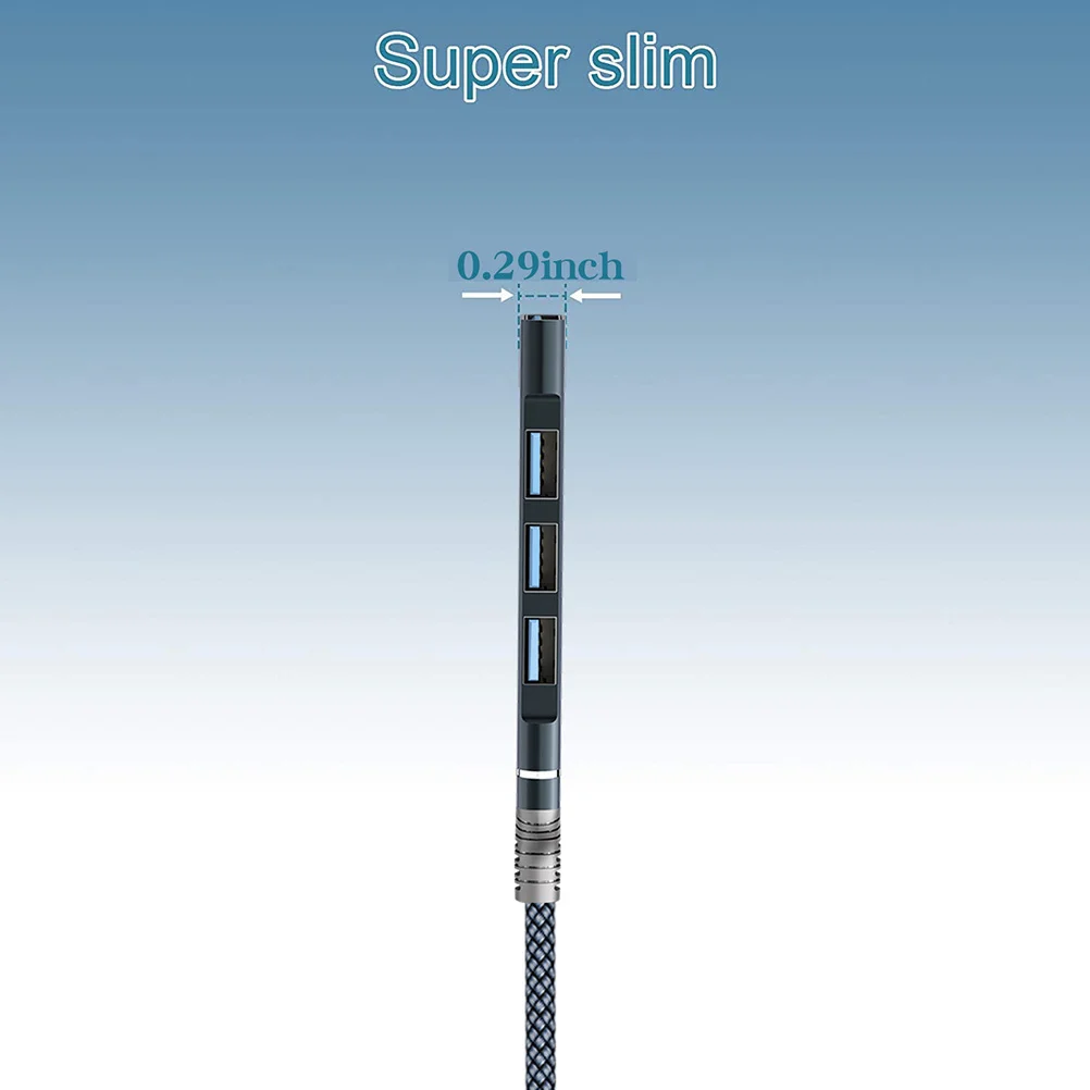 USB Hub 4-Port USB 3.0 Data Expander Aluminum Alloy Shell Fast Transfer Portable for Laptop Keyboard Mouse Webcam