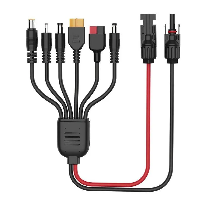 

6-in-1 Universal Solar Panel Connector Kit - Solar to XT60/Anderson/DC Series Cables for Portable Station & Solar Generator