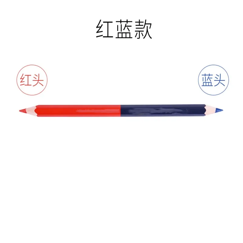 10PCS/Lot Carpenter Pencils Blue And Red Lead For DIY Builders Joiners Woodworking Thick Round Mark Pencil