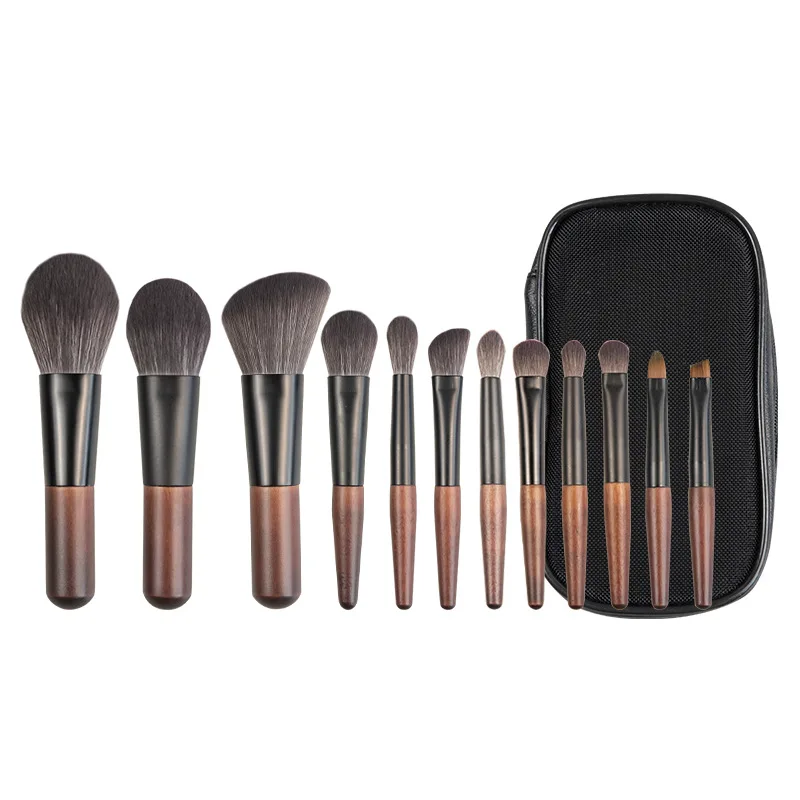 New 12-piece Mini Portable Makeup Brush Set, Cangzhou Animal Hair Dot Color Brush, Loose Powder Brush, Eyeshadow Brush