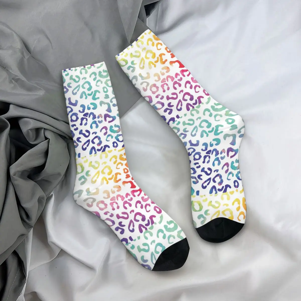All Seasons Crew Stockings Colour Gradient Leopard Print Socks Funny Long Socks for Men Women Valentine's Day Gifts