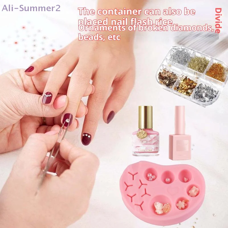 {MX} 多機能シリコンネイルアートパレット、まつげ接着剤ホルダー、タトゥーカラーミキシング、メイクアップパレット