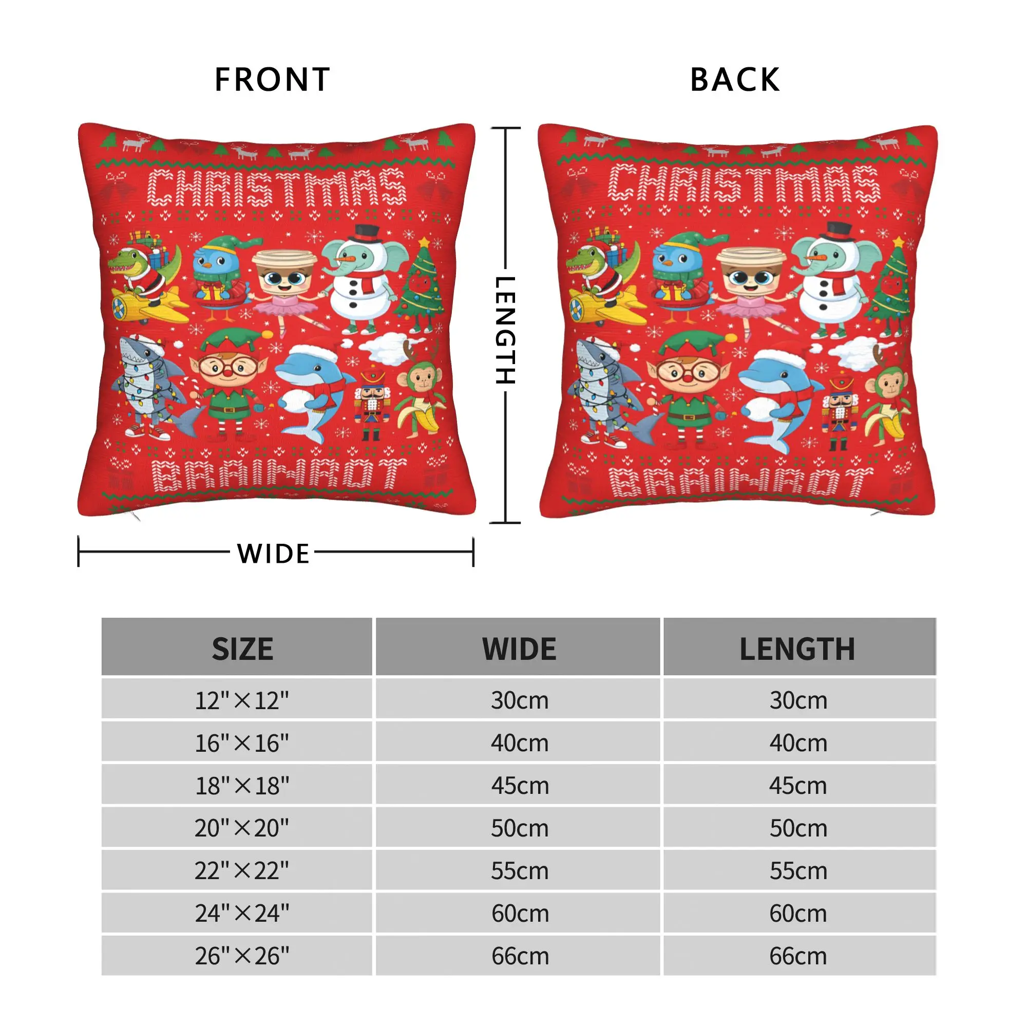 Christmas Italian Brain Rot Italian Brainrot Boy Kids  Pillow Case  Graphic Pillow Cover For Sofa Home Retro Trend Cushion Cover