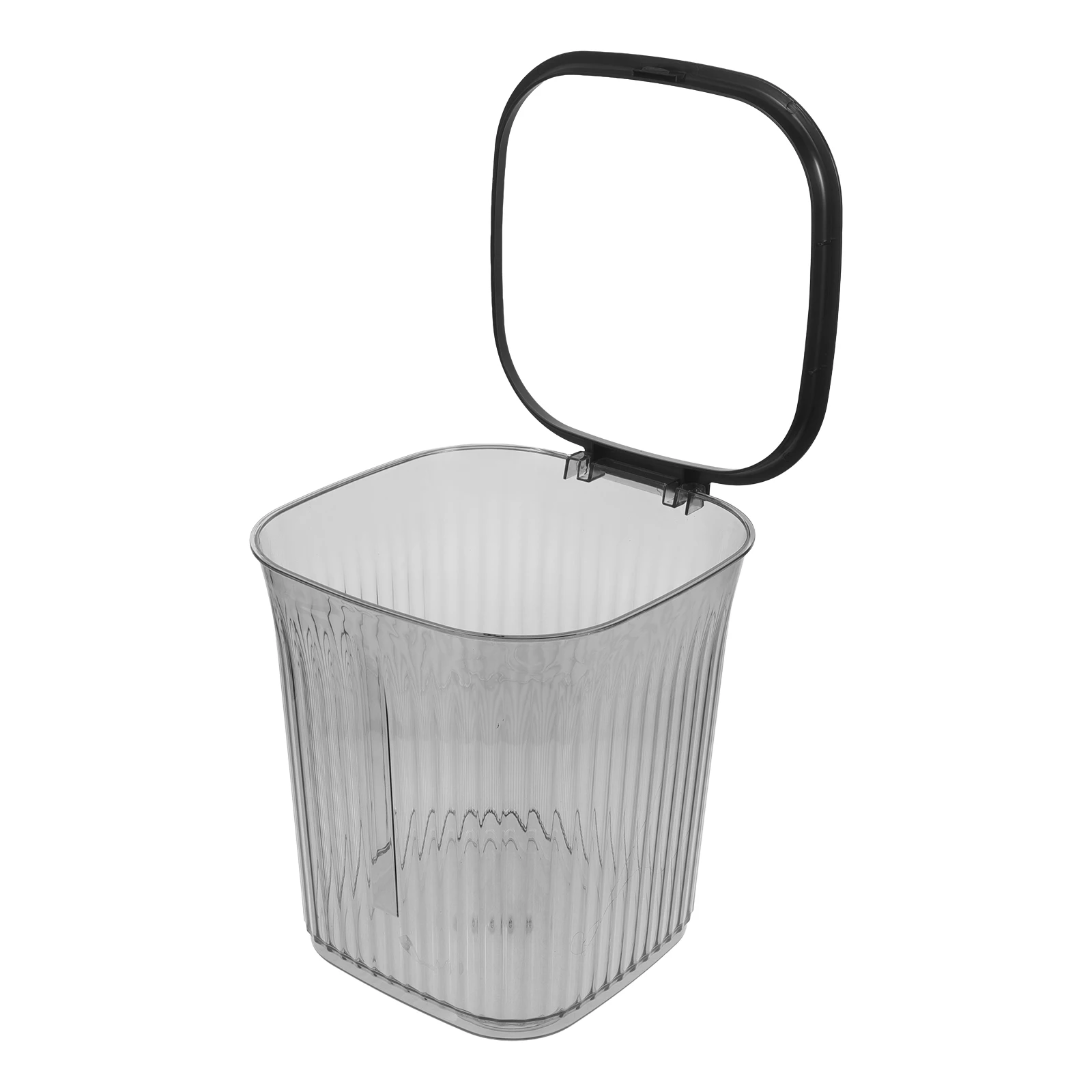 

Large Capacity Striped Trash Can Transparent Design Press Ring For Bedroom Living Room Bathroom Kitchen Office Home Use