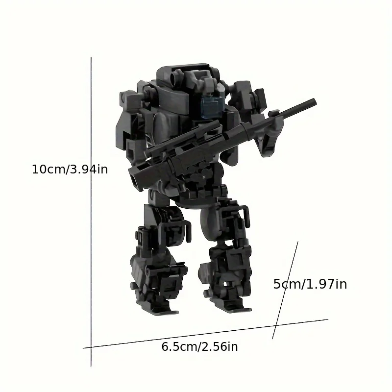 Creative Building Blocks MOC Titan Manned Mecha: Mechanical Wolf with Weapon (Minifigure-Fittable, Minifigure Not Included)