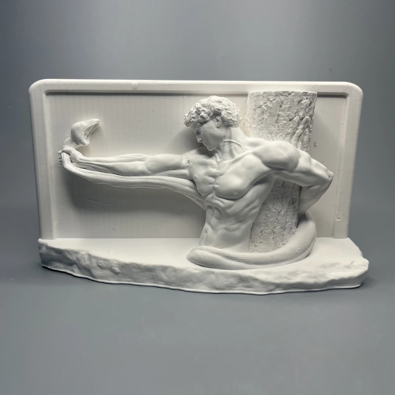 Vintage Roman Figure Sculpture Handicraft Ornaments Plaster Portrait Bookcase Decorative Art White Figure Statue Home Decoration