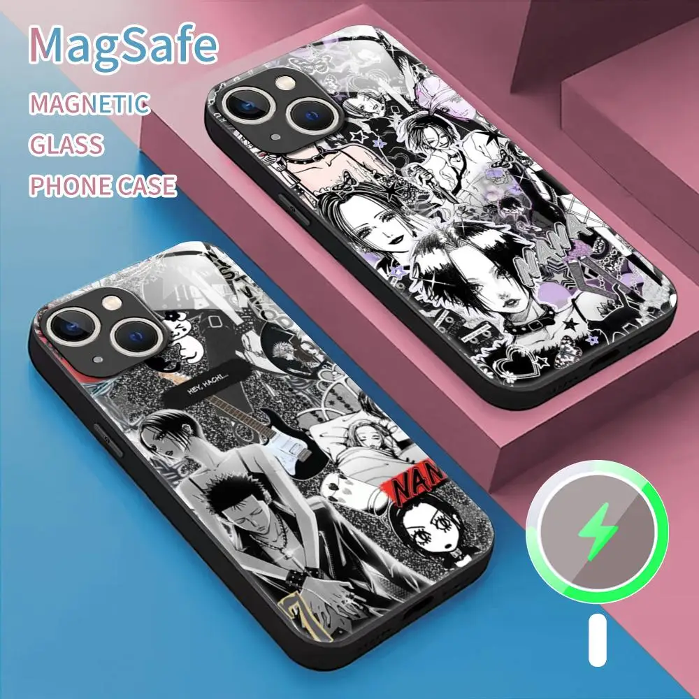 Anime Cool Nana Manga Osaki Phone Case For iPhone 16 15 14 13 12 11 X XR XS 8 Plus Mini Pro Max Glass Magnetic Phone Case