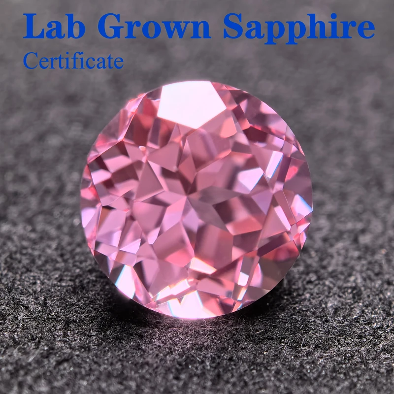 

Top Lab Grown Sapphire Circular Sunrise Pink VVS1 Perfect Charms Beads Diy Jewelry Making Materials Selectable AGL Certificate