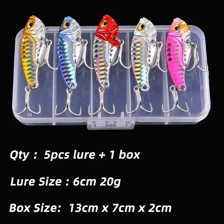 Aorace 5 teile/schachtel Metall VIB 3/7/10/15/20g Angeln Locken Vibration Löffel Harte köder Crankbait Wobbler Swimbait Zikade VIB Tackle