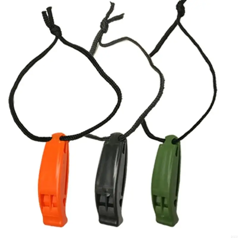 

R6FE 2Pcs Emergencies Keyring Whistle Safety Survival Plastic Whistle for Hikings Camping Training Outdoor Sports Training