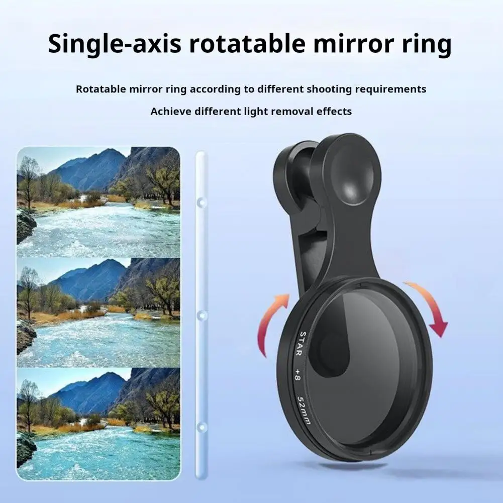 Phone Camera Polarized Lens Rotatable Design Simple Installation Professional Universal Clip Phone Camera Lens Attachment