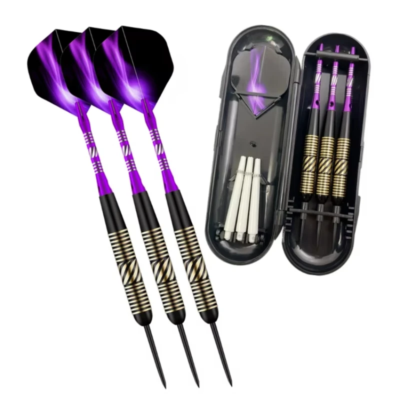 23g High Quality Hard Darts Indoor Entertainment Competition Darts Purple Aurora Carved Aluminum Rod 3pcs