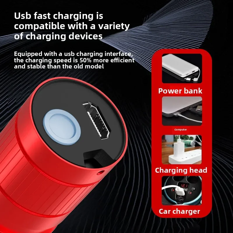 LED 고휘도 소형 손전등, USB 충전식, 다기능 미니 학생용 휴대용 작업등, 도매 선물
