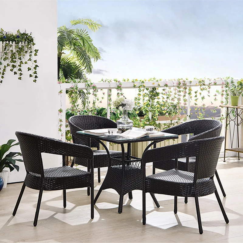 

Garden Balcony Cafe Leisure Rattan Chair Sun Room Outdoor Sunscreen Waterproof Terrace Chair