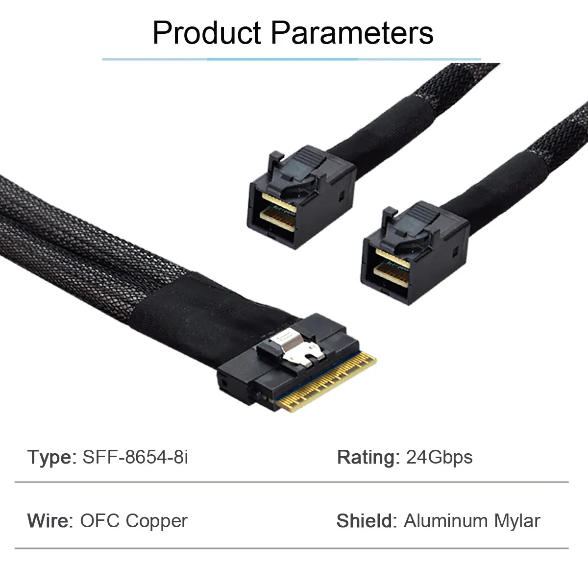 Mini SAS HD PCI-E Ultraport Slimline Cable PCI-Express 74pin to Dual SFF-8643 4i SAS Slim 4.0 SFF-8654 8i