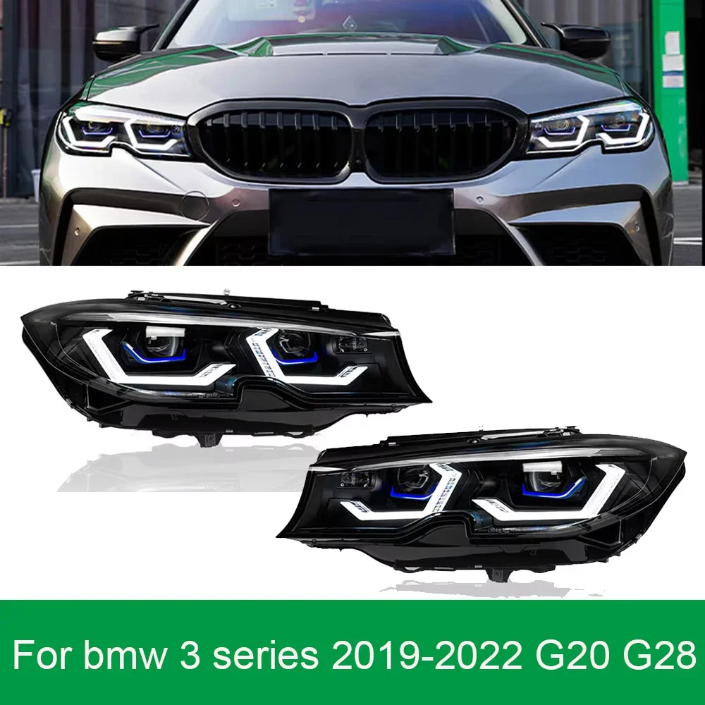 2pcs Car New Led Headlight For BMW G20 3 Series G28 2019 2020- 2022 Accessories Front Auxiliary DRL Turn Signal Light Assembly