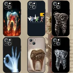 Dentist Tooth Pattern  Phone Case Phone Case For Apple iPhone 15,14,13,12,11,XS,XR,X,8,7,Pro,Max,Plus,mini Silicone Black Cover