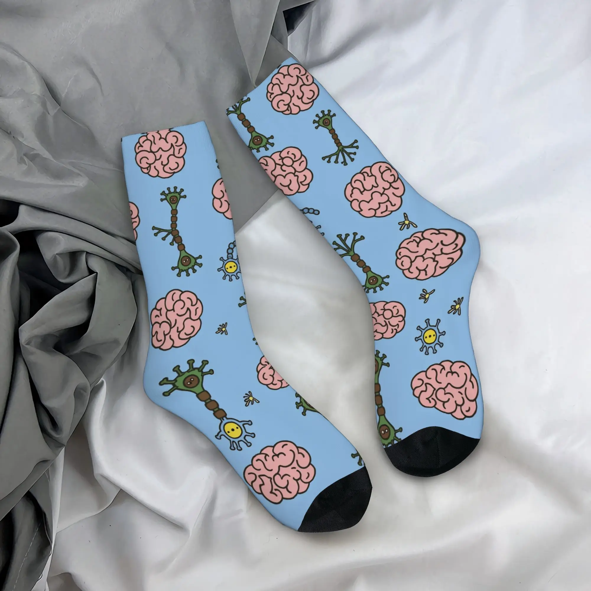 Women Men Socks Neuro Brain Time! Let's Have Some Synapse Fun   Stockings Autumn Casual Comfortable Socks Printed Non-Slip Socks