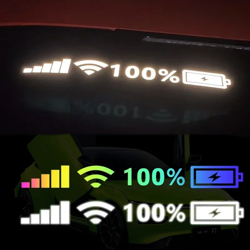 

Car Stickers 100% Wifi Battery Level Signal Decals Decor Vinyl Reflective Stickers Car Funny Sticker for Auto Decor Accessories