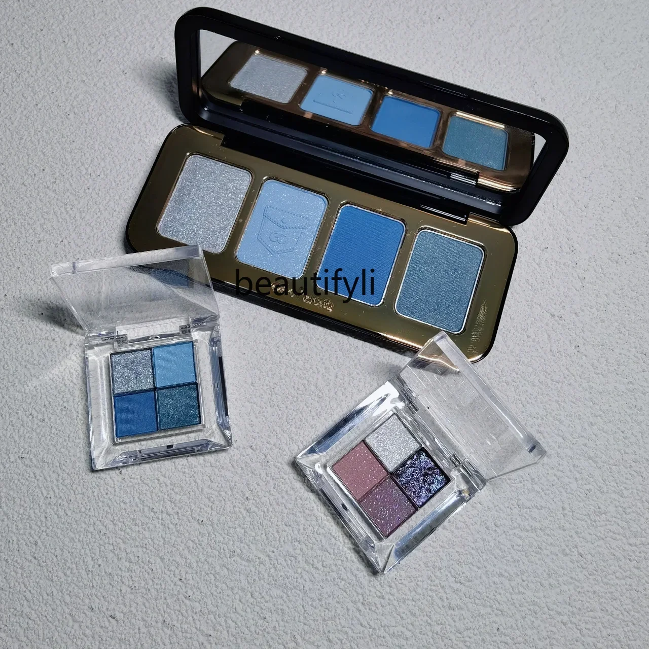 yj Eye Shadow Sample Denim Blue Four-Color Eye Shadow Split Plate