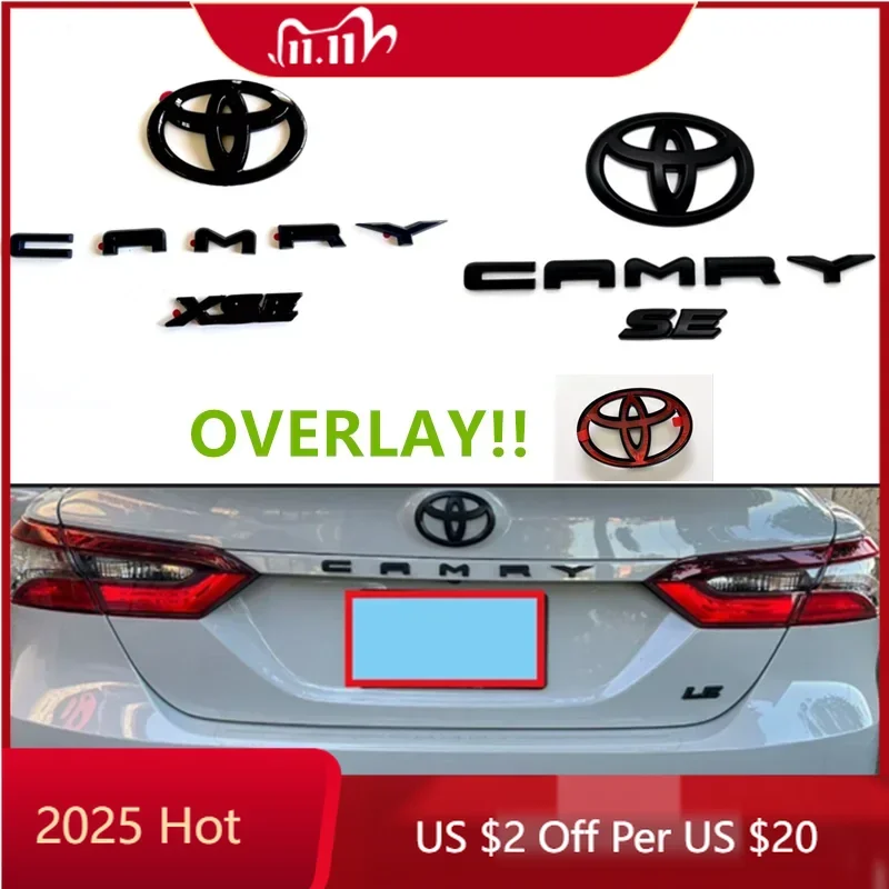 For Toyota 2026 New Hub Caps ABS car logo black covering cover badge kit is suitable for Toyota 2018-2024 Camry XLE SE LE car a