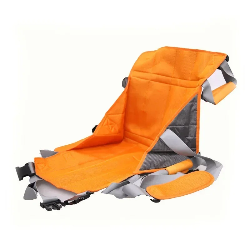 Simple Folding Stretcher Elderly Going Up Down Stairs Chair Backstraps Paralytic Patients Elderly Transport Transfer Belt Orange