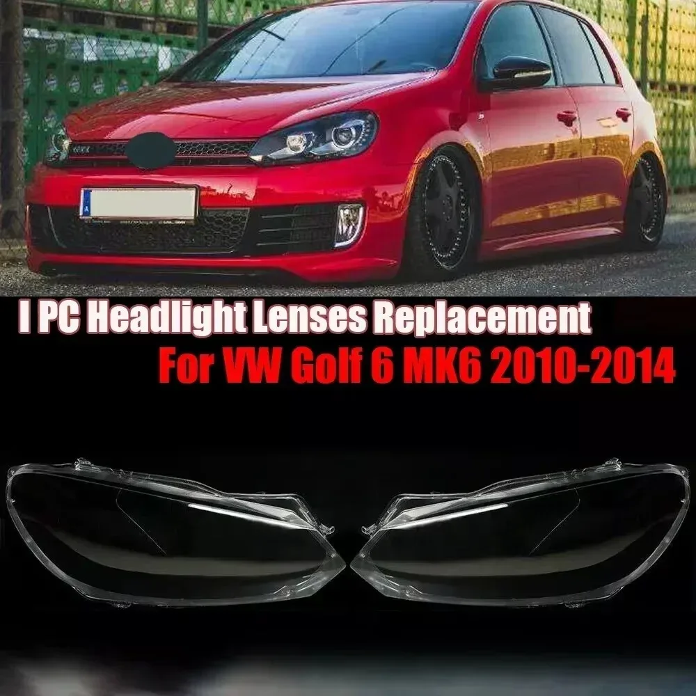 Left/Right Car Front Headlight Lens Cover For VW Golf 6 MK6 GTI R 2010-2014 Transparent Lampshade Headlight Headlamp Shell