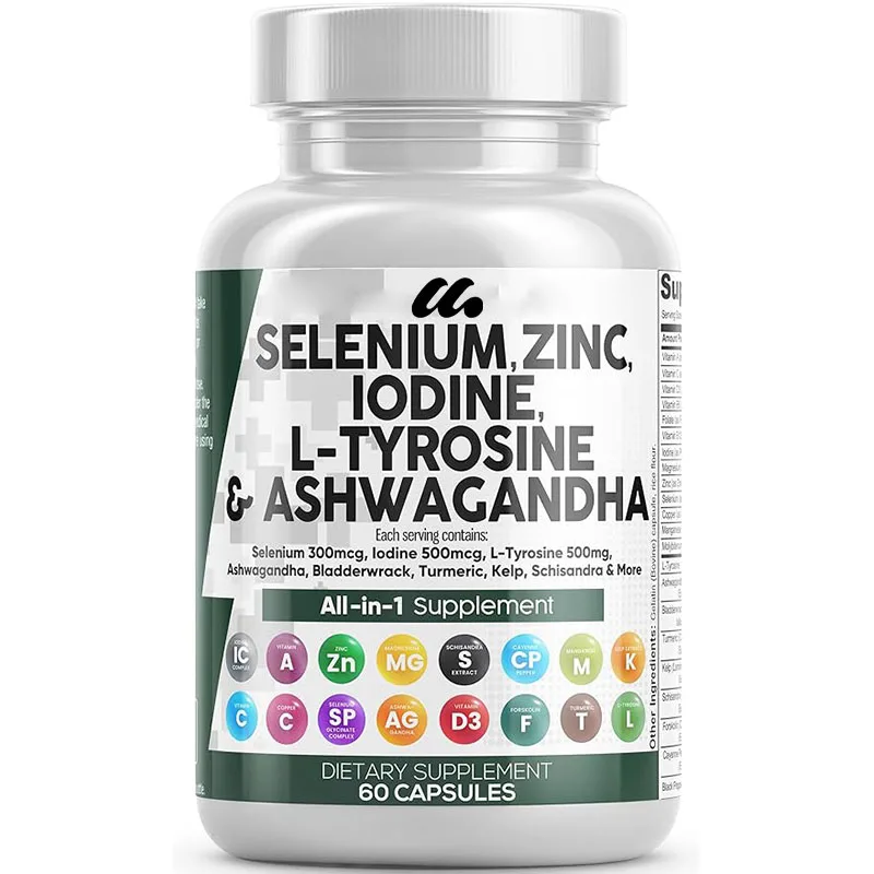 Selenium, Zinc, Iodine, L-tyrosine, South African Drunken Eggplant - Supplement with Bladder, Turmeric, Kelp, Five Flavored Wine