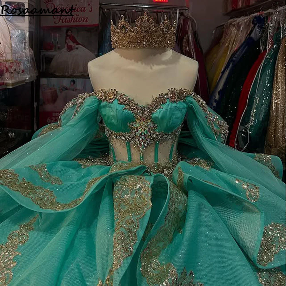 

Сексуальное бальное платье мятно-зеленое платье Quinceanera, кружевное корсет с аппликацией из бисера, платье на день рождения для девочек, Vestidos De 15 лет, бант
